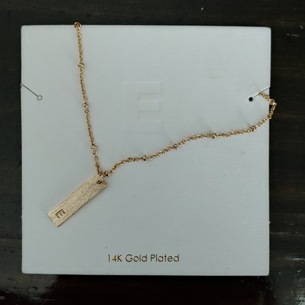 Francesca's Dainty E initial necklace